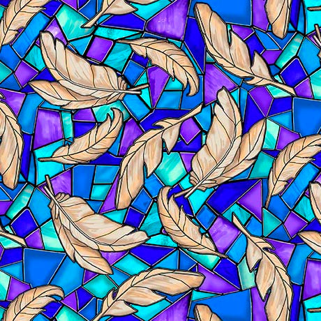 GUARDIAN ANGEL FEATHERS ON STAINED GLASS