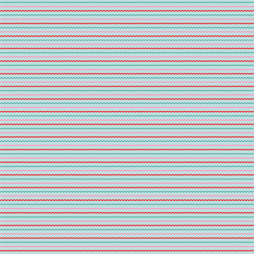 Smitten Chicken Ric Rac Aqua by Poppy Cotton