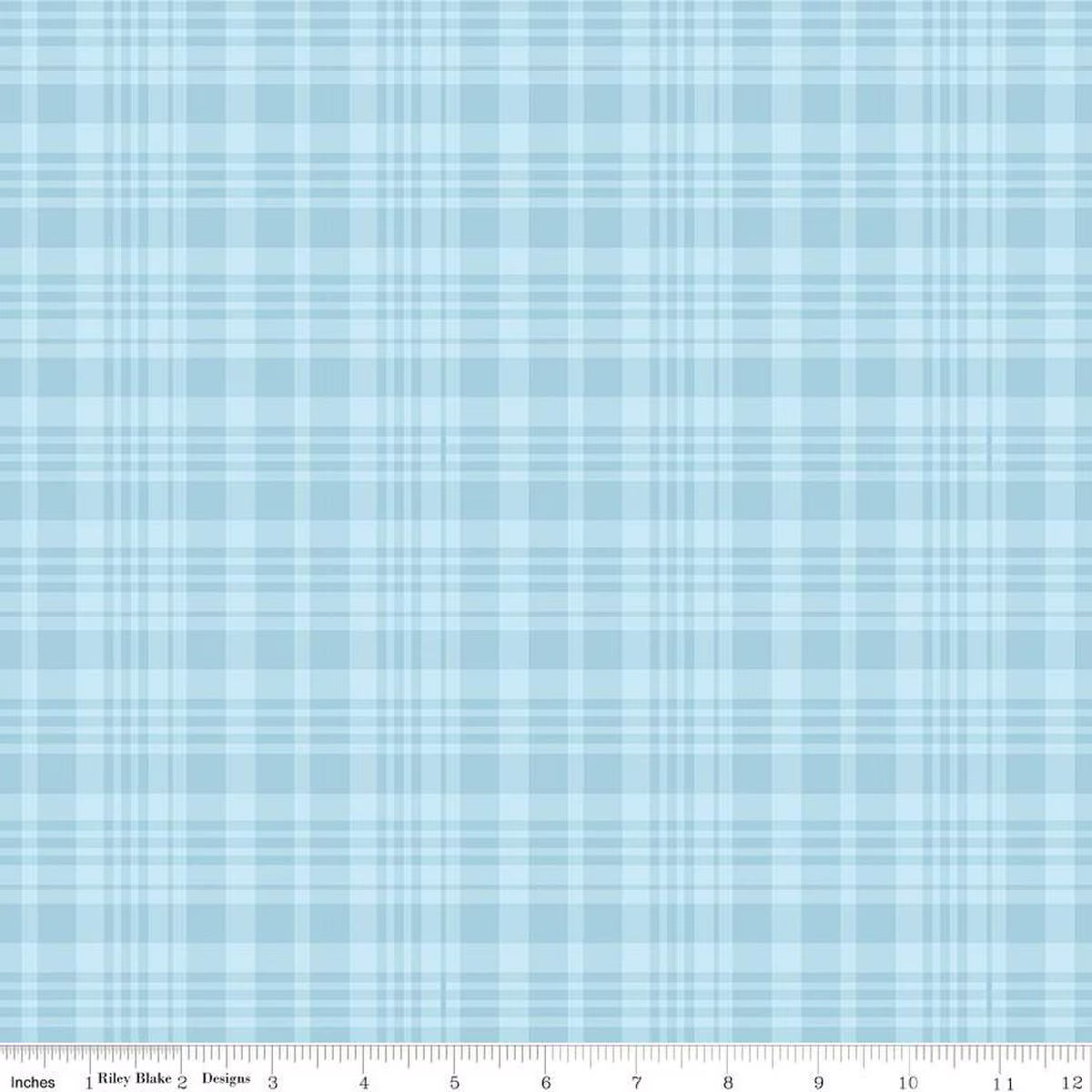 Winnie the Pooh Plaid Blue Fabric by the Yard