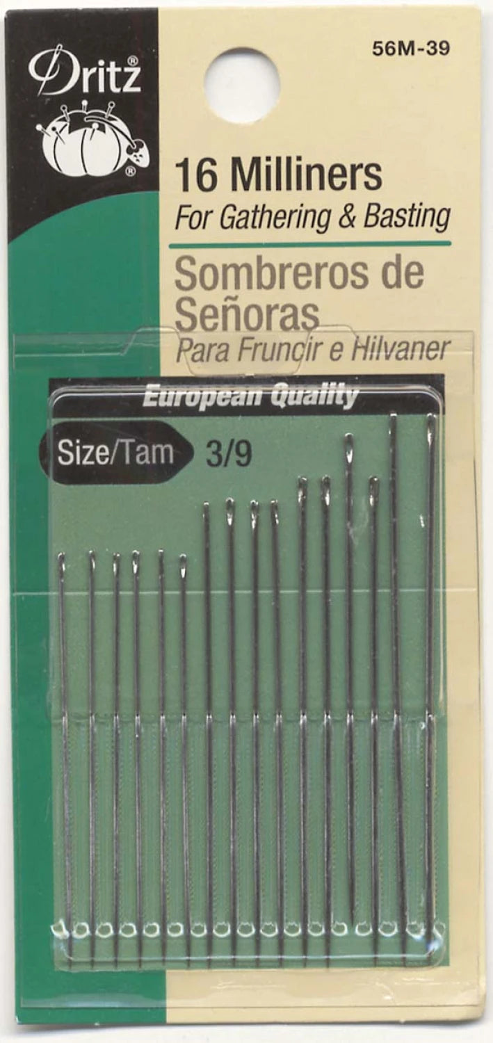 Prym Dritz Milliners / Straw Needles Sizes 3/9 16ct