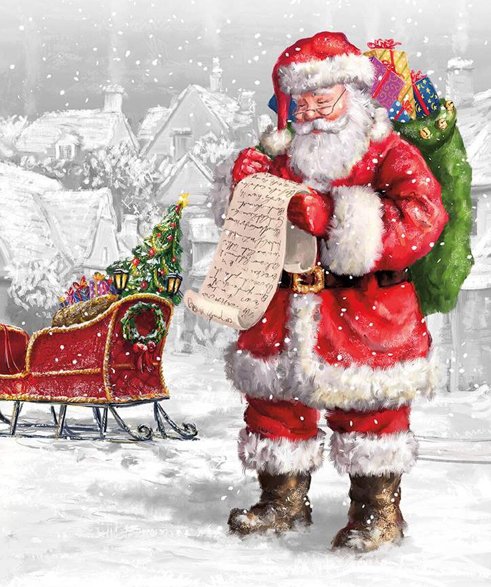 More Christmas Wishes 35 1/2in x 43in Santa's List Panel