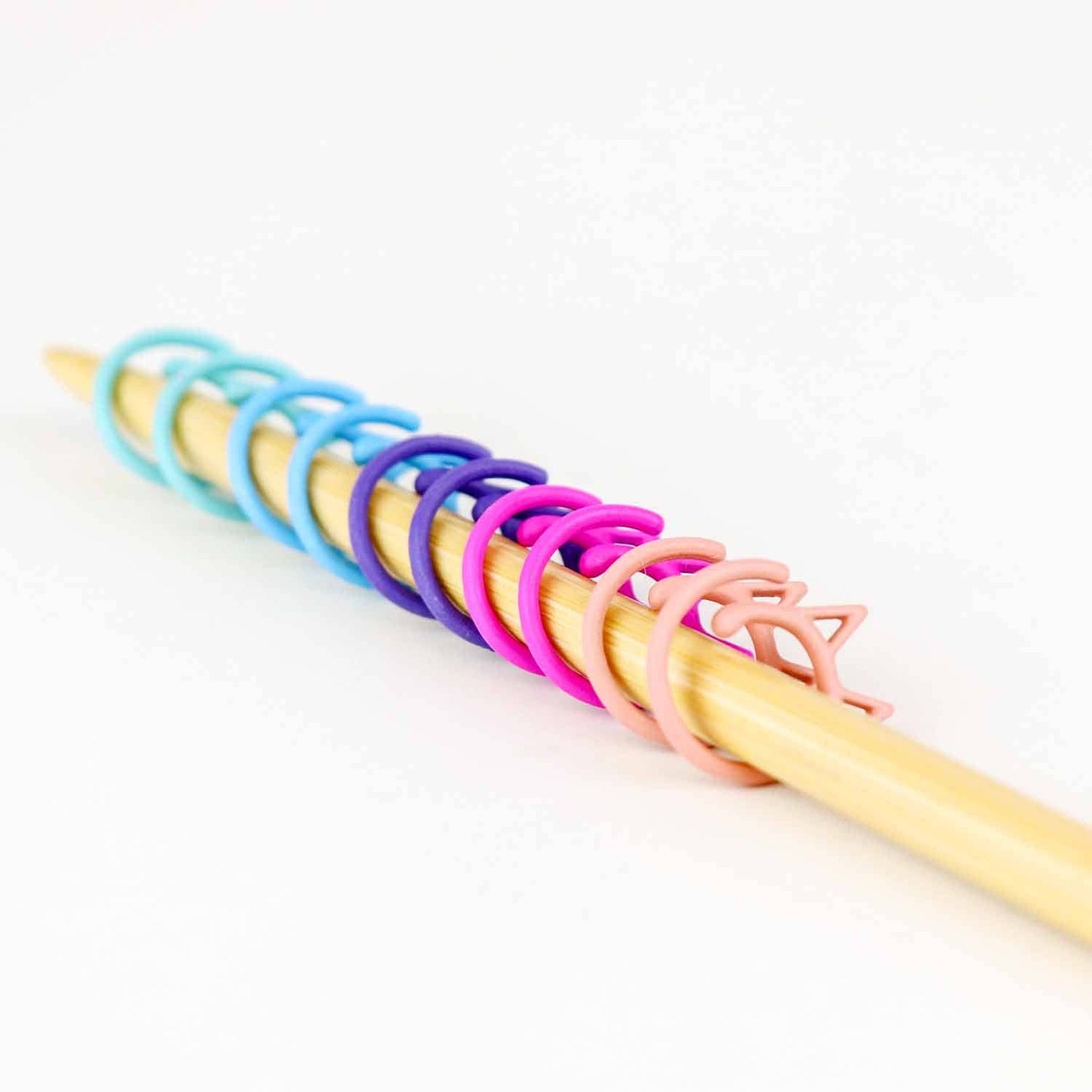 Cat Clips - Simple Removable Stitch Markers - Rainbow Medium