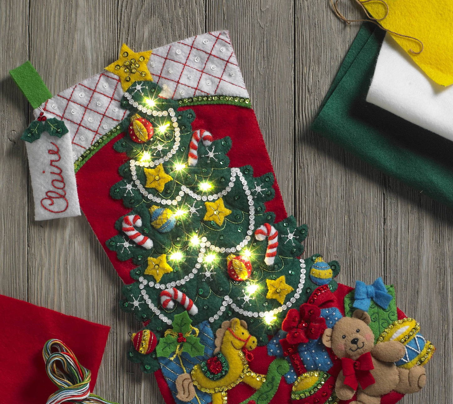 Bucilla ® Seasonal Felt Stocking Kit Christmas Tree Surprise