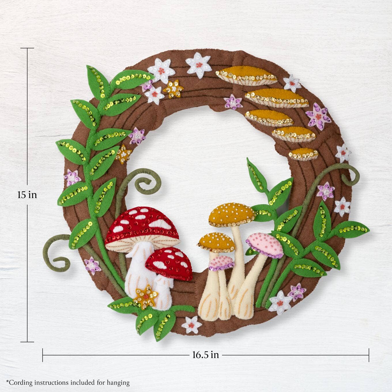 Bucilla® Felt Home Decor Kit - Mushroom Magic Wreath