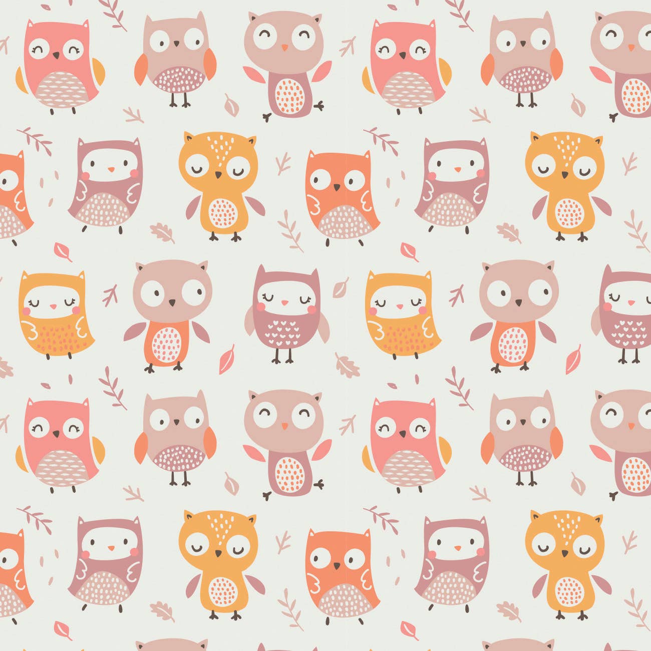 Owl Friends-Cream Flannel