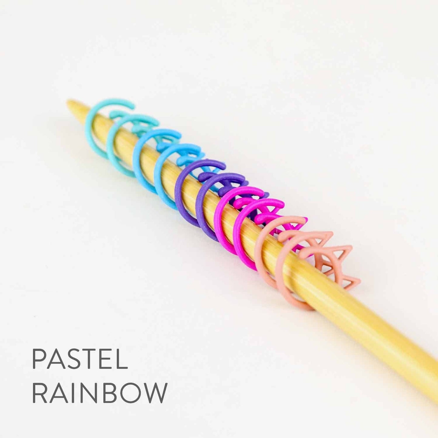 Cat Clips - Simple Removable Stitch Markers - Rainbow Medium