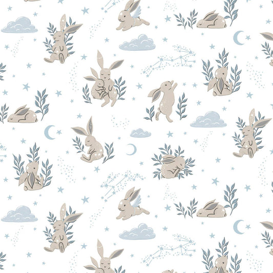 Bunny Dreams-White- Flannel