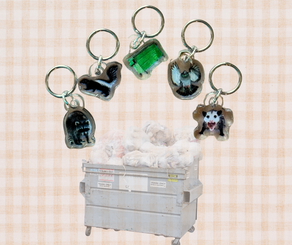 Knitting Stitch Markers - Garbage Friends Dumpster Animals