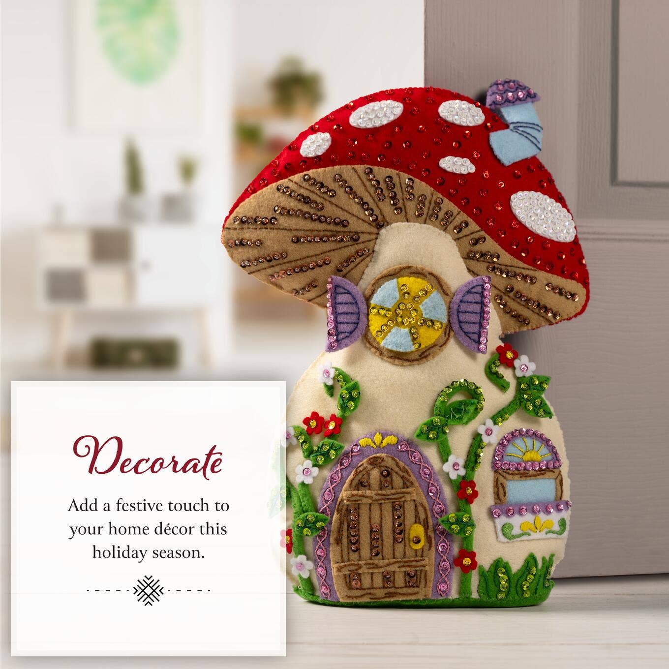Bucilla® Felt Home Decor Kit - Mushroom Manor Door Stopper