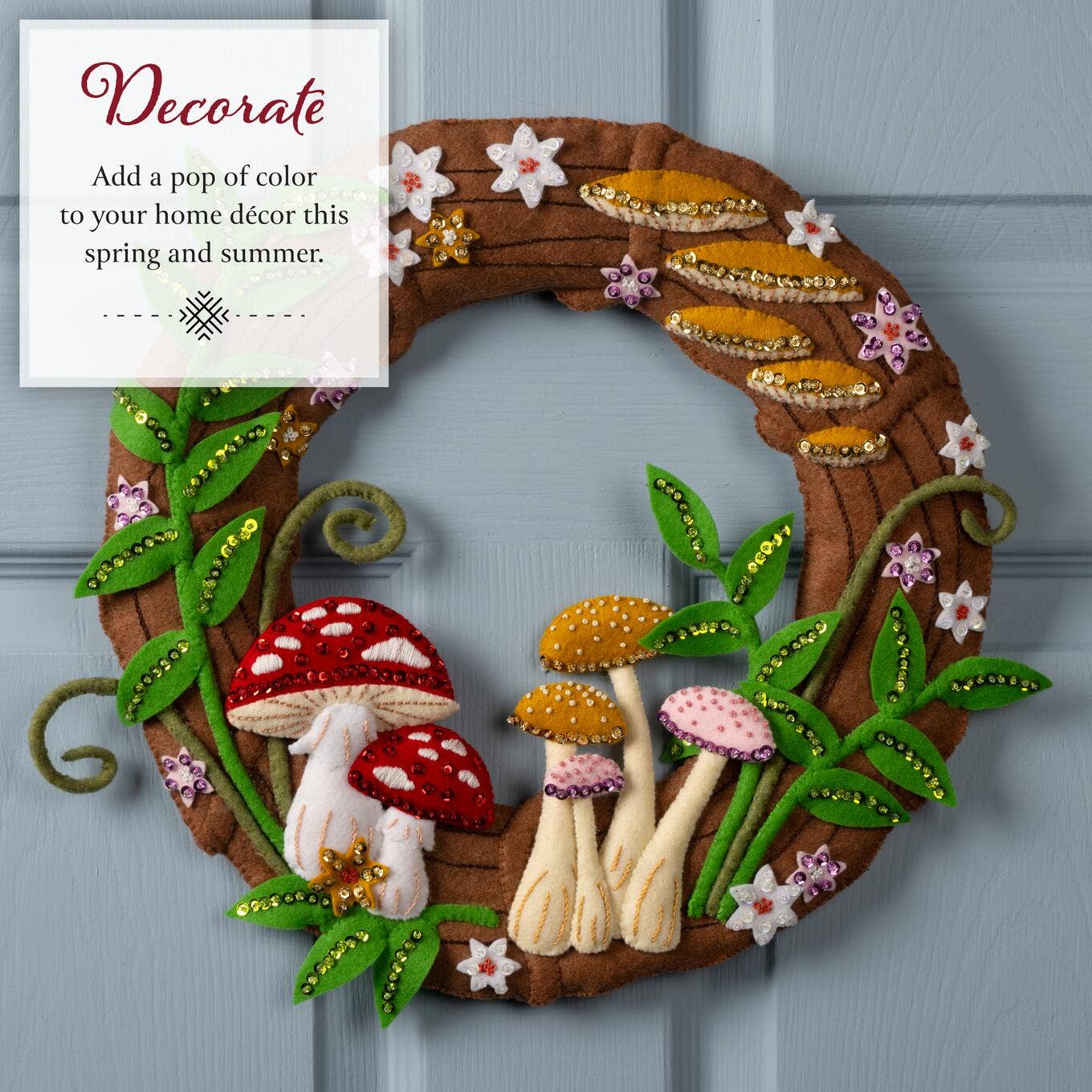 Bucilla® Felt Home Decor Kit - Mushroom Magic Wreath