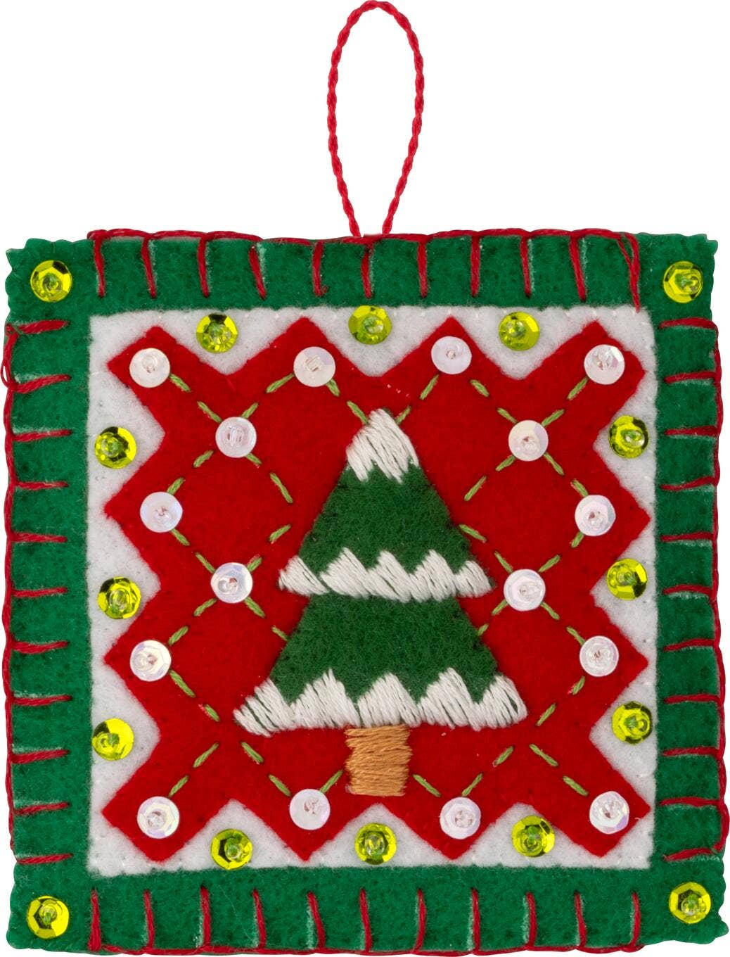 Bucilla® Seasonal Felt Ornaments Kit - Holiday Quilt Squares