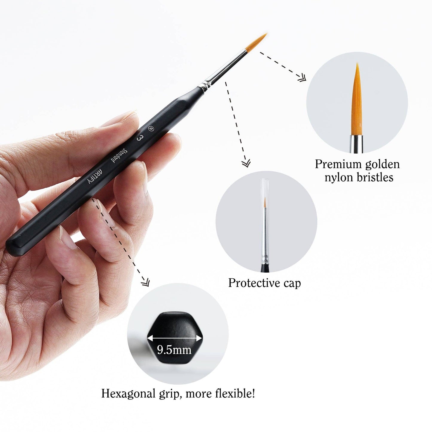 ARTIFY MASTERCRAFT 9-PIECE MINIATURE PAINTING BRUSH SET