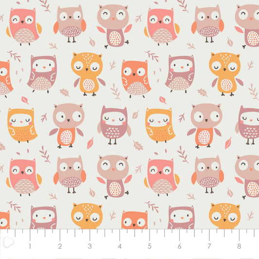 Owl Friends-Cream Flannel