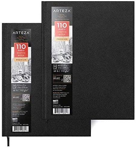 Arteza® Hardbound Sketchbook 2-Pk, 8.5"x11", 110 Sheets Each