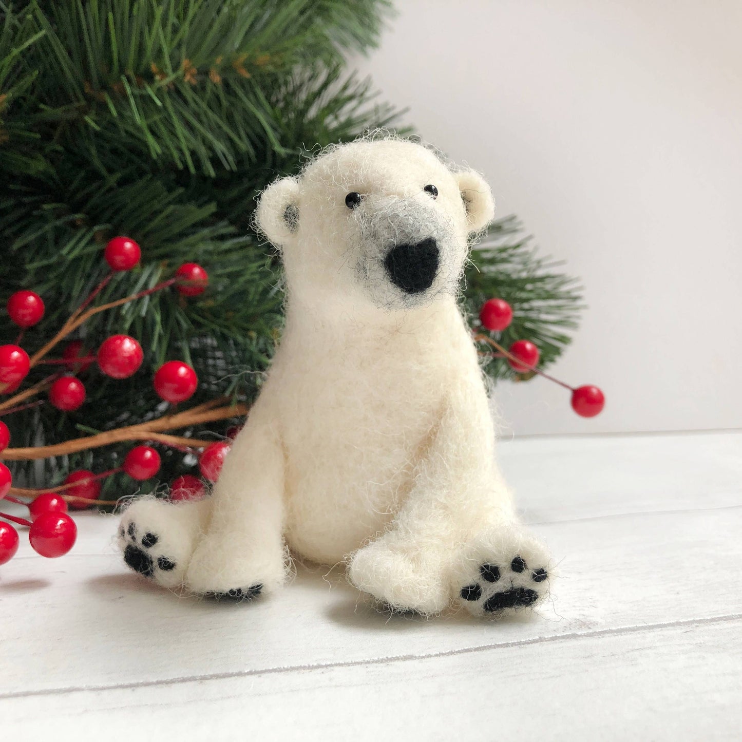 Needle Felting Kit - Polar Bear - make your own polar bear.