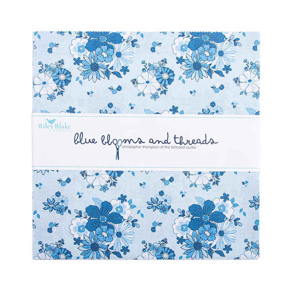 Blue Blooms and Threads 10" Stacker
