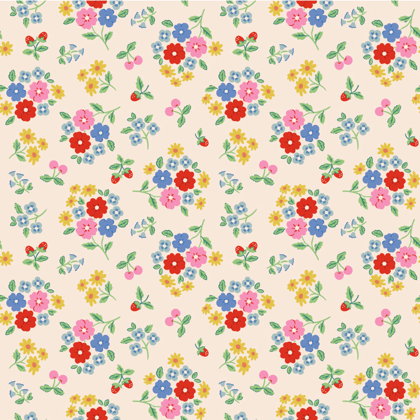 Bluebells and Buttercups White - Bluebells and Buttercups by Poppie Cotton
