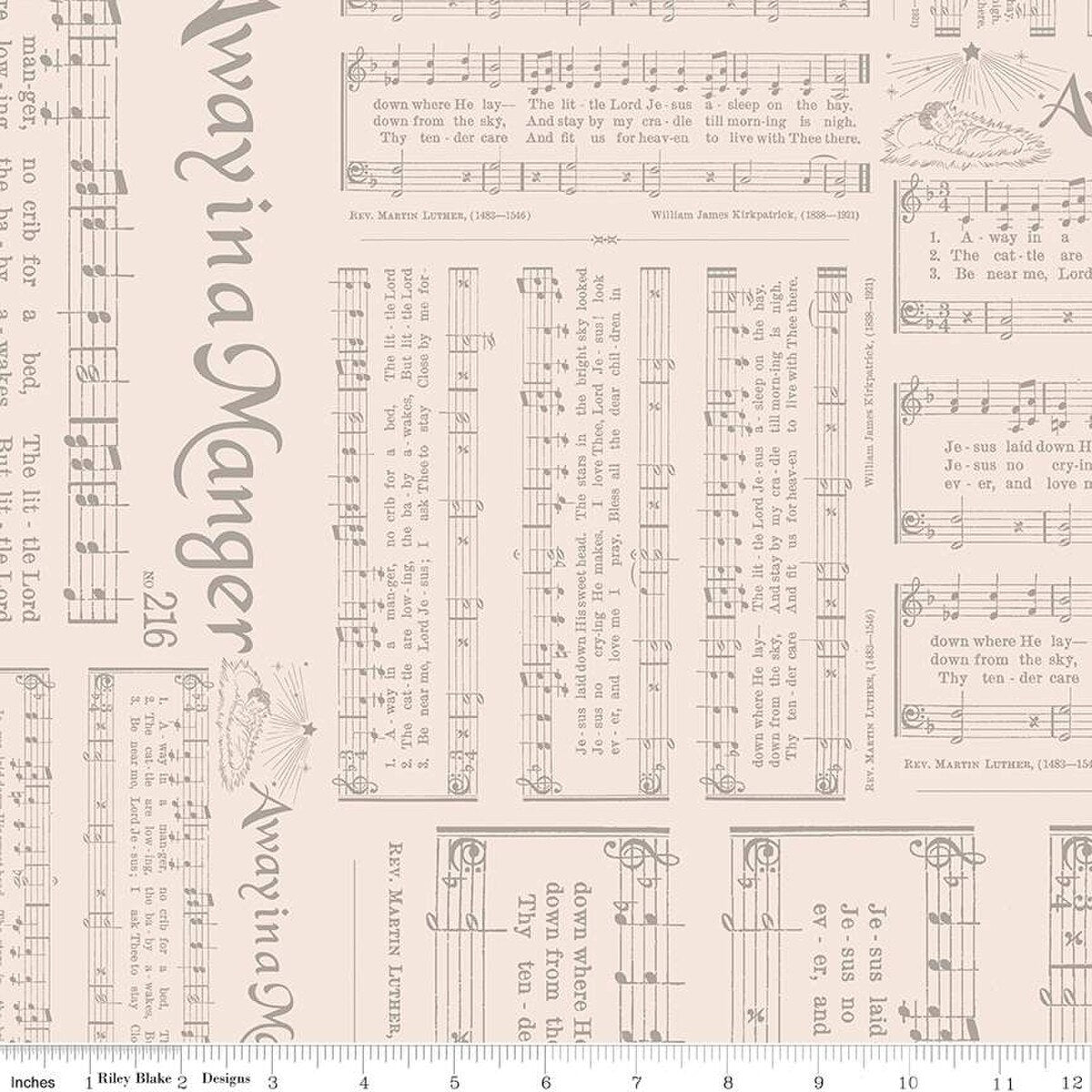 Riley Blake/Lori Holt Home Town Holiday Caroling Latte Cotton Quilt Fabric