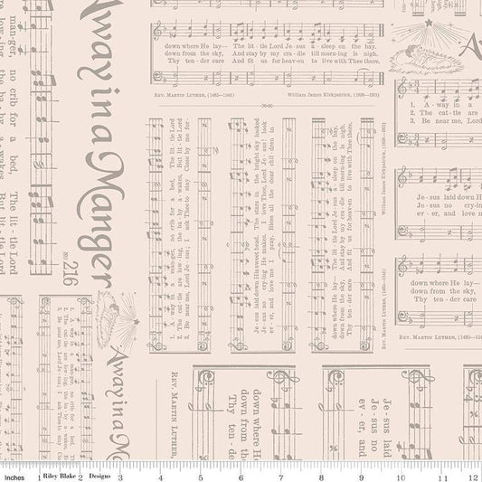 Riley Blake/Lori Holt Home Town Holiday Caroling Latte Cotton Quilt Fabric