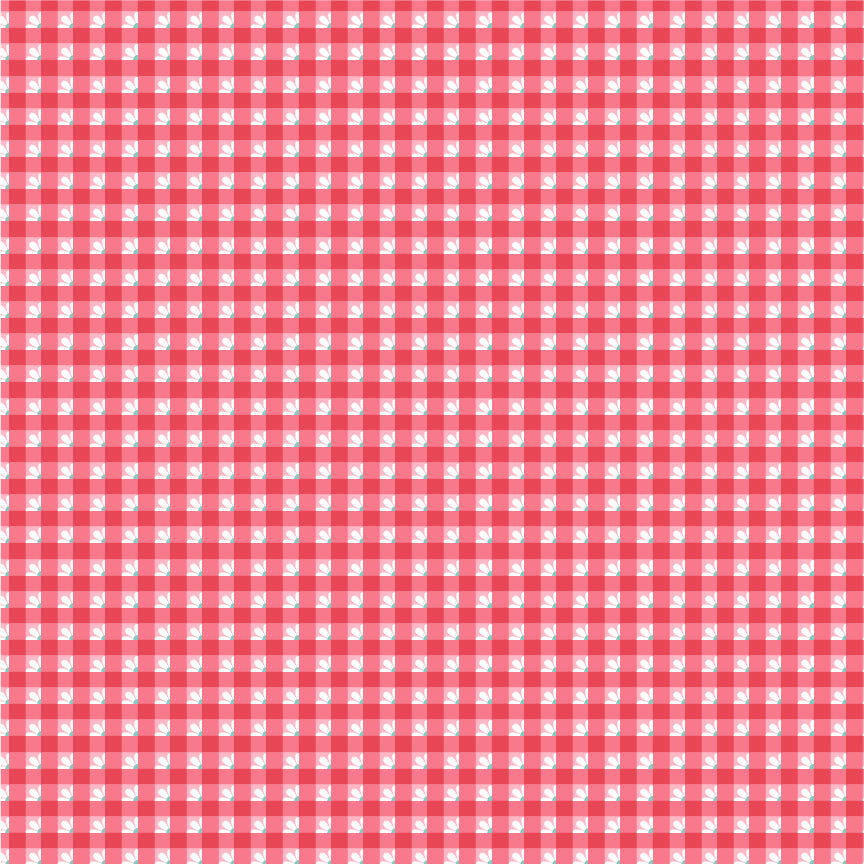 Smitten Chicken Check A Roo Red by Poppy Cotton