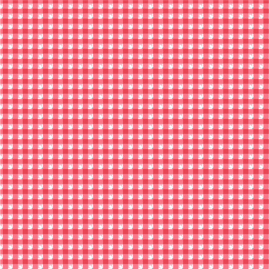 Smitten Chicken Check A Roo Red by Poppy Cotton