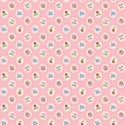 Chirp and Charm Pink - Bluebells and Buttercups by Poppie Cotton