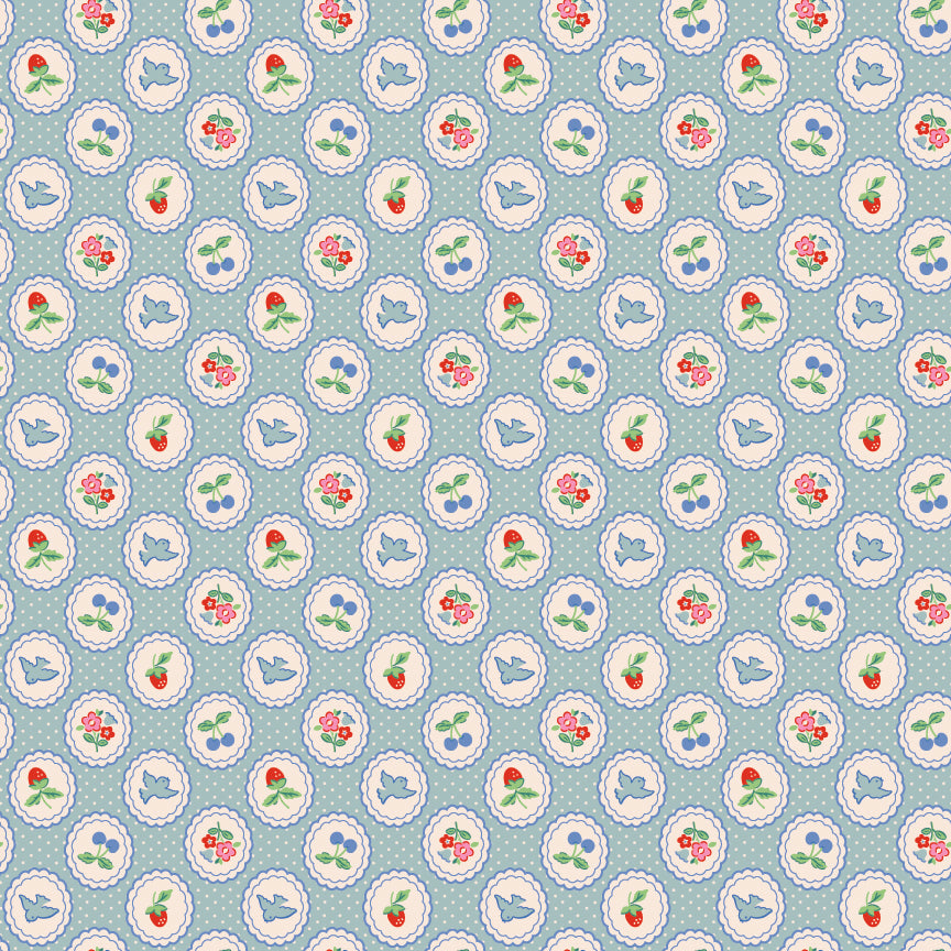 Chirp and Charm Sky - Bluebells and Buttercups by Poppie Cotton