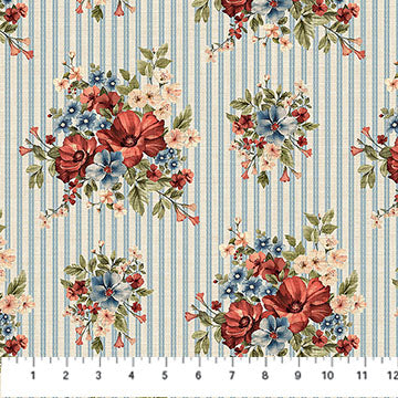 Farmhouse Sampler Fabric by the Yard Floral Bouquet