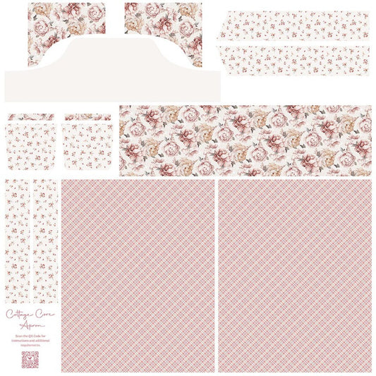 Daybreak on the Prairie Cottage Core Apron Panel Rose