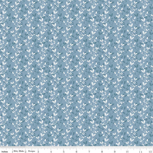 Daybreak on the Prairie Silhouette Floral Blue