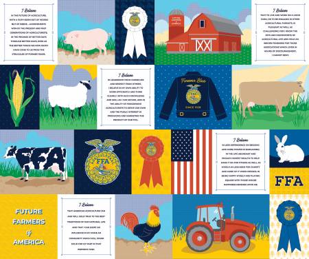 FFA Forever Blue 2 36" x 43" FFA Patchwork Panel