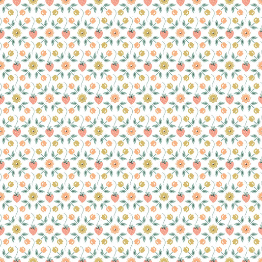 Poppie Cotton Yellow Granny'S Apron Cotton Fabric by the Yard