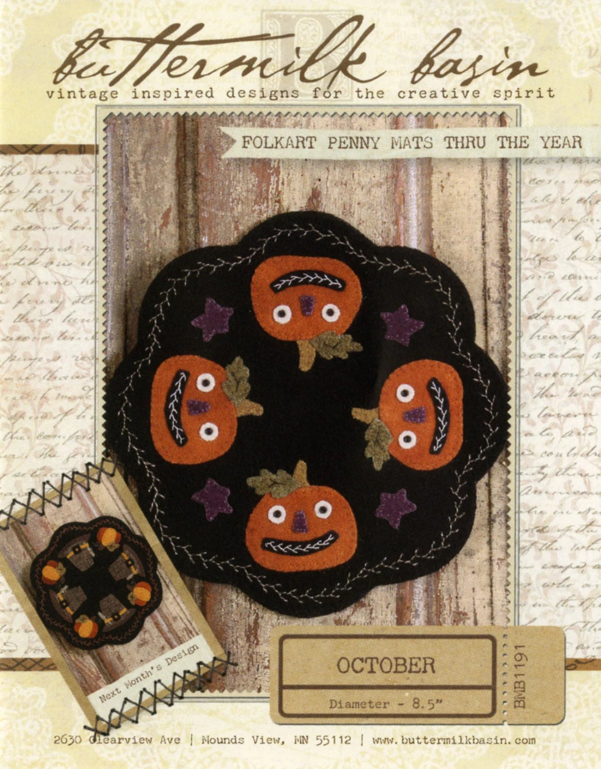 Folkart Penny Mats Thru the Year October Jacks