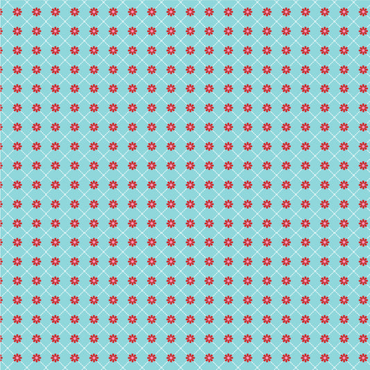 Smitten Chicken Lazy Daisy Aqua by Poppy Cotton