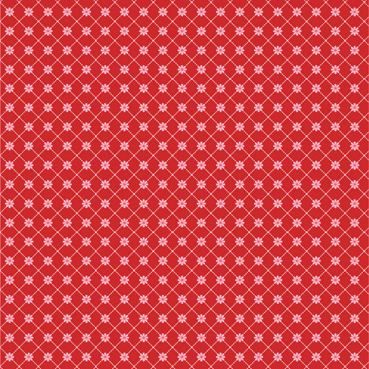 Smitten Chicken Lazy Daisy Red by Poppy Cotton