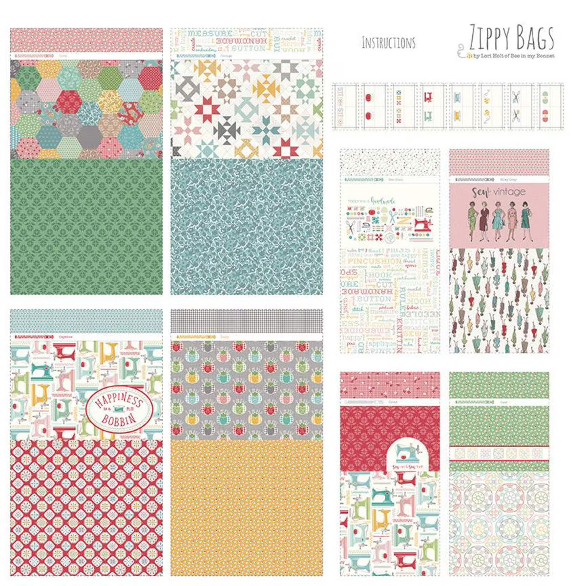 My Happy Place Home Décor Zippy Bags Panel with Happy Zippers