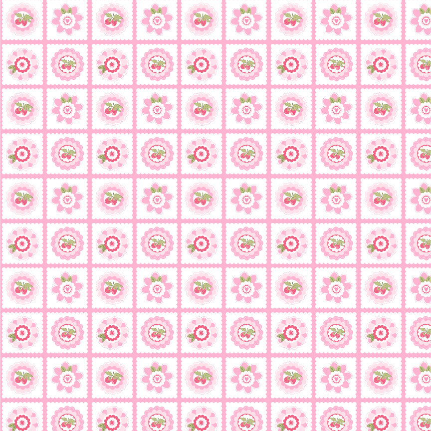 Smitten Chicken Petits Fours Pink by Poppy Cotton
