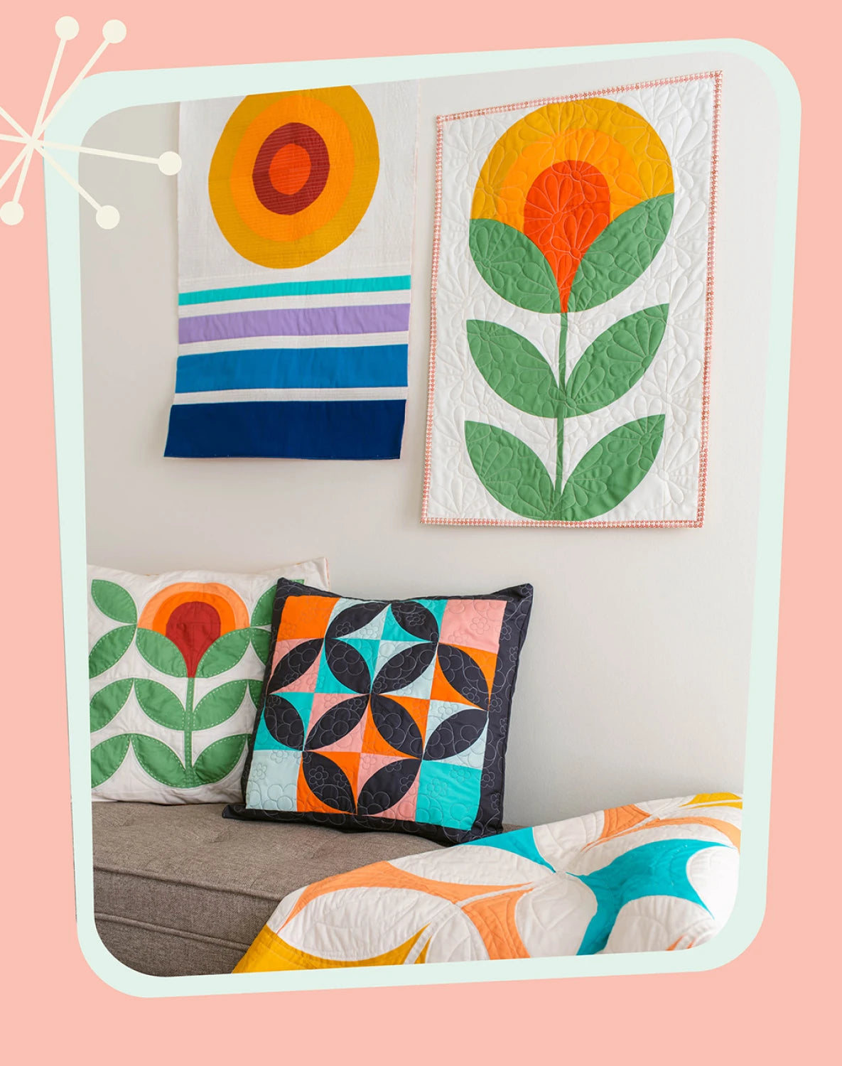 Retro Curved Pieced Quilts