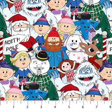 Rudolph the Red-Nosed Reindeer Characters by Northcott Cotton Quilt Fabric