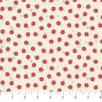 Rudolph The Red-Nosed Reindeer Round Red Ornaments by Northcott Cotton Quilt Fabric
