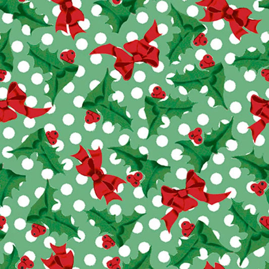Dancing Santas Red Ribbon Wonderland by Tina Higgins for 3 Wishes Cotton Quilt Fabric