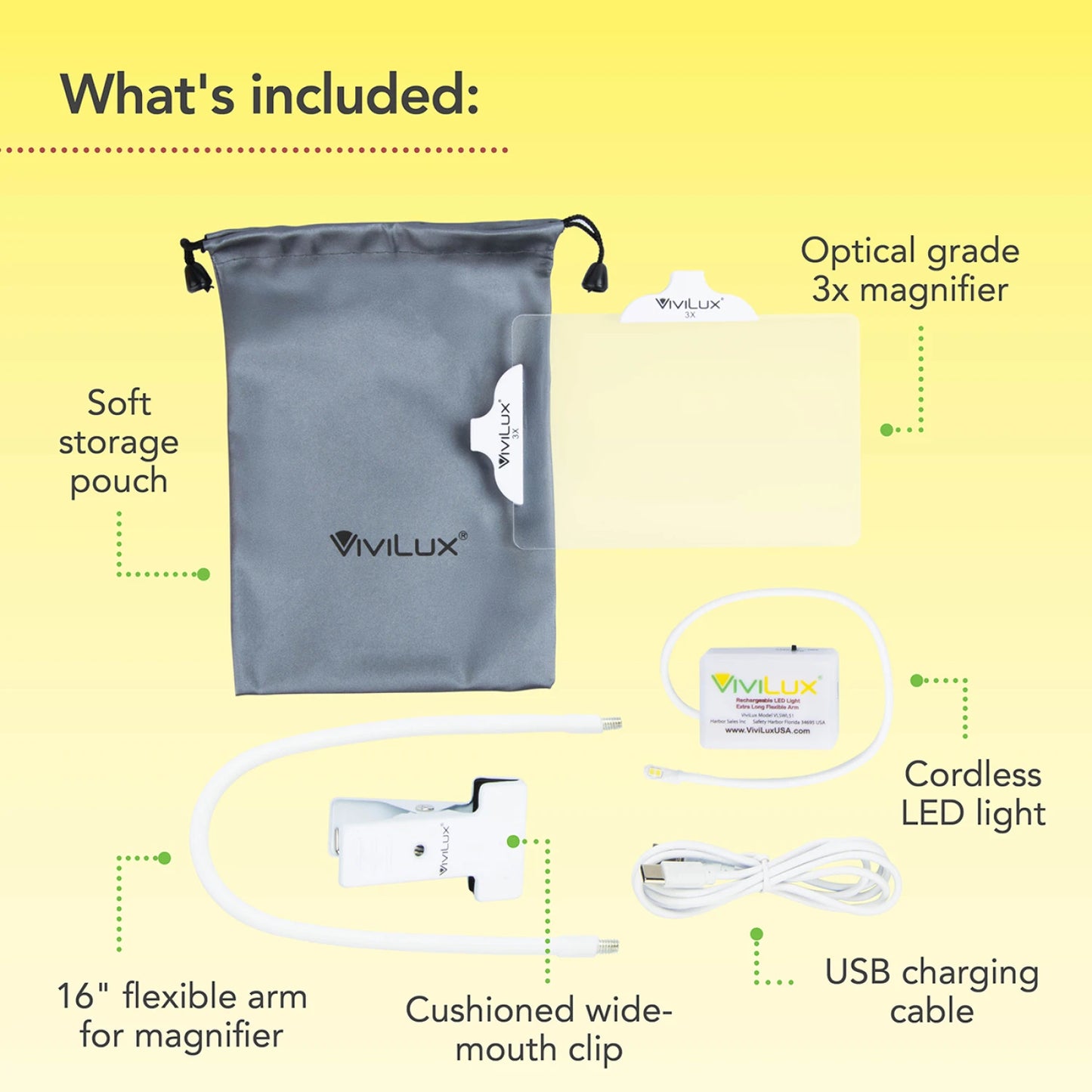 ViviLux Extra Large 3x Optical Grade Magnifier with UltraLight XL and WideMouth