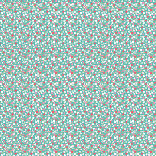 Smitten Chicken Wild Phlox Aqua by Poppy Cotton