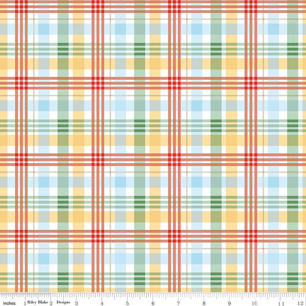 Winnie the Pooh Plaid Multi Color Fabric by the Yard