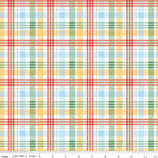 Winnie the Pooh Plaid Multi Color Fabric by the Yard