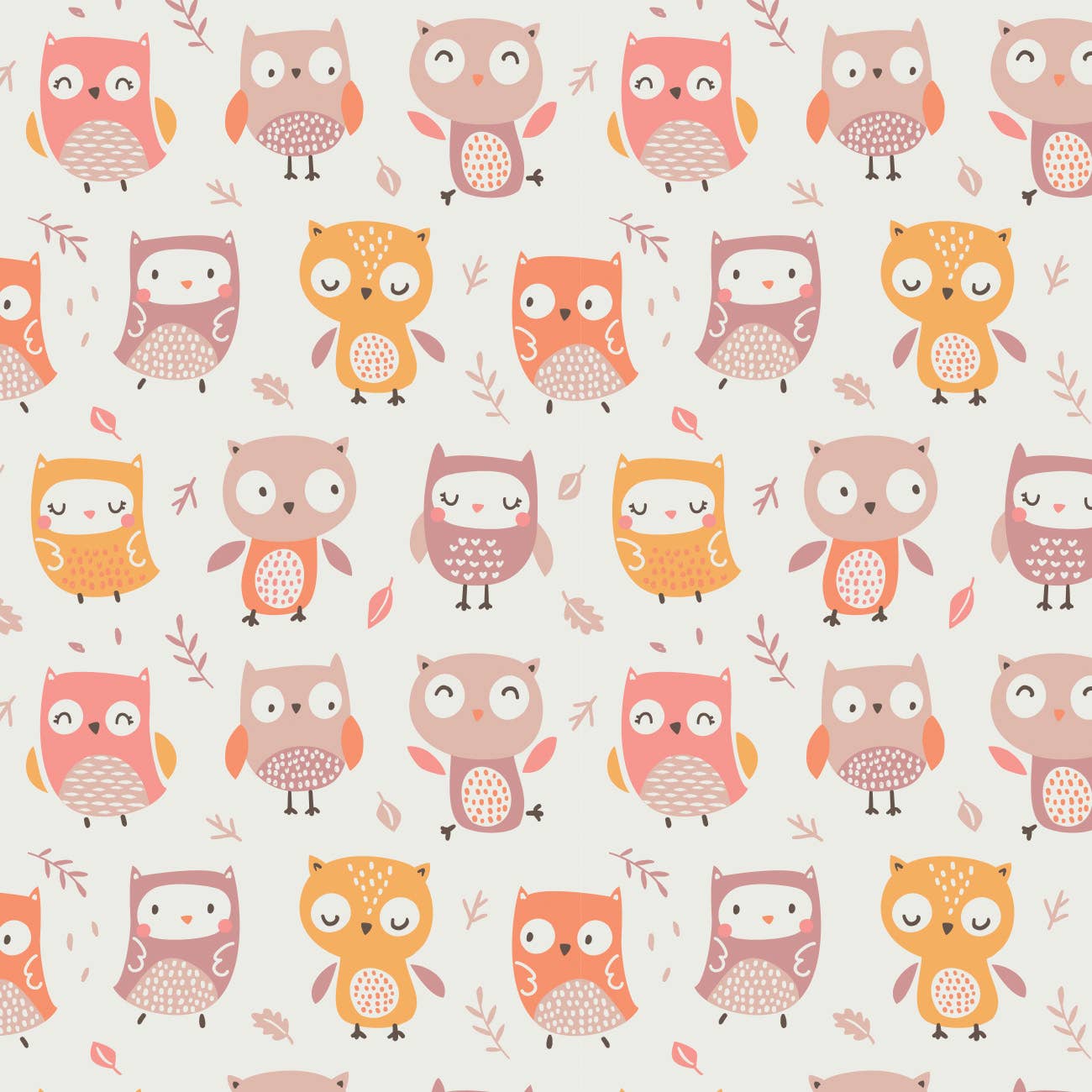 Owl Friends-Cream Flannel