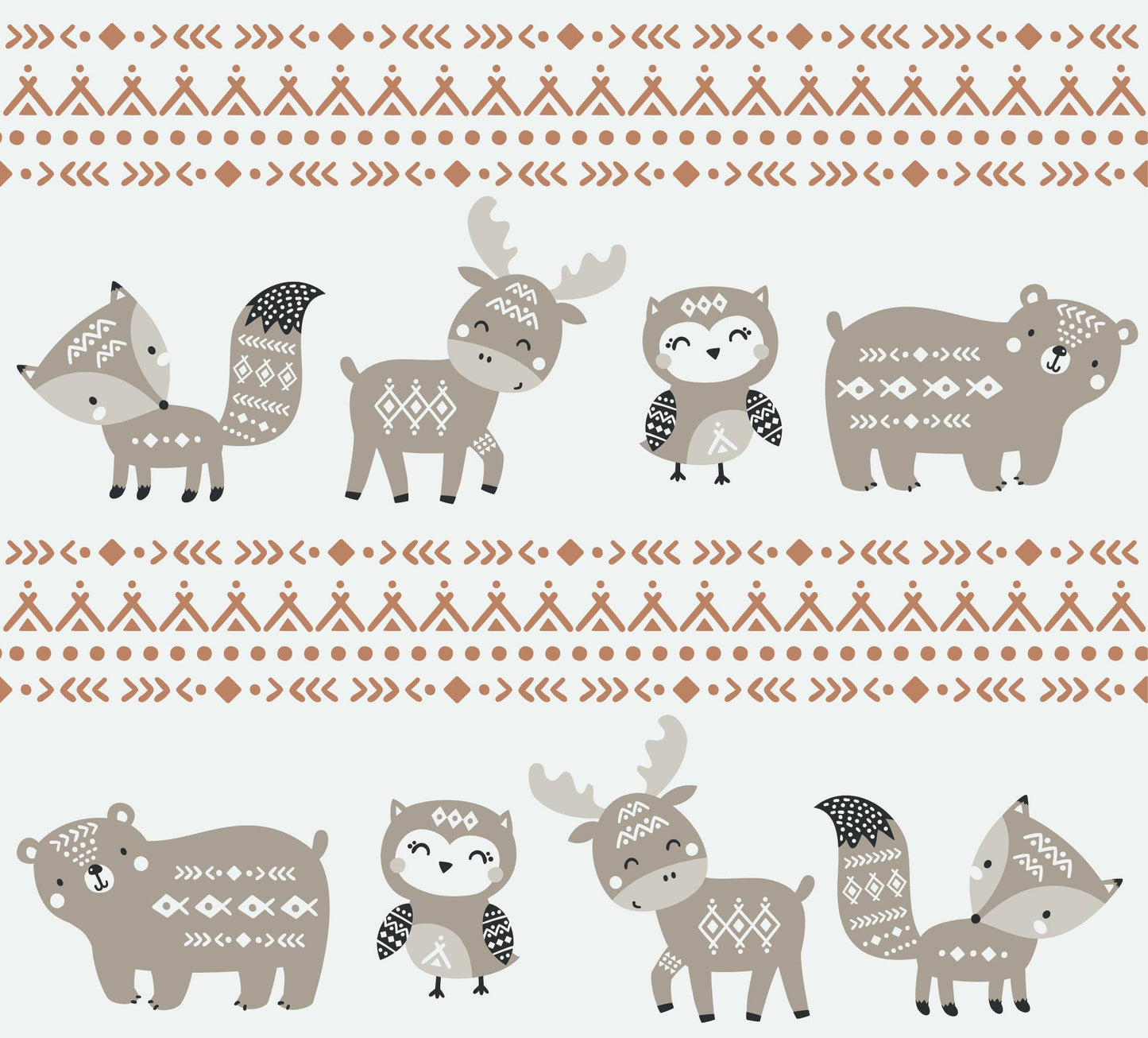 Fleece and Flannel 2024-Aztec Woodland Stripe-Cream