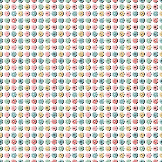 Poppie Cotton  Button Collection White