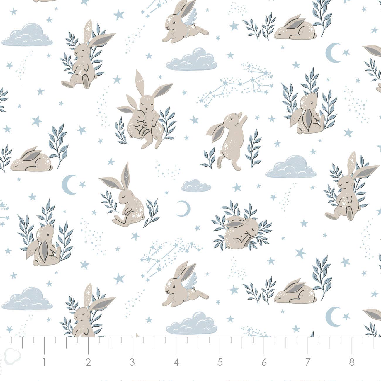 Bunny Dreams-White- Flannel