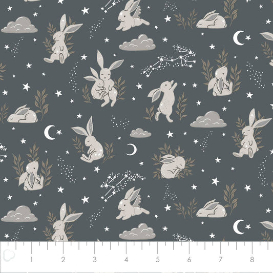 Bunny Dreams-Grey- Flannel